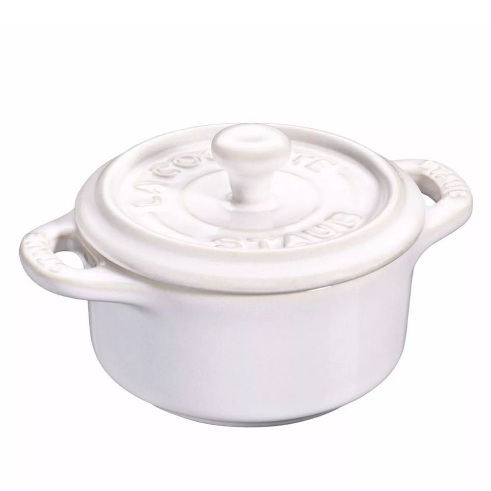Staub Ceramic Mini Round Cocotte- White